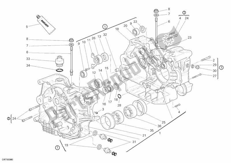 Todas las partes para Caja Del Cigüeñal de Ducati Multistrada 1100 S USA 2009